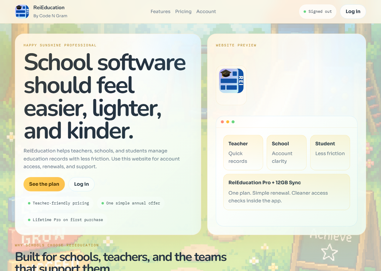 ReiEducation website preview